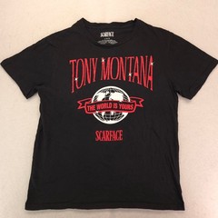 Scarface Tony Montana Casual Short Sleeve Graphic T Shirt Mens Size L Black