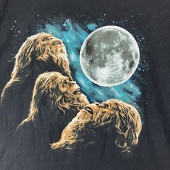 Mens Sasquatch T Shirt 2XL 3 Bigfoot Laughing At The Moon JedCo Jeep All Cotton