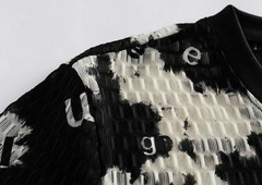 Men’s Textured Contrast Print T-Shirt Slim Fit Short Sleeve Streetwear Top
