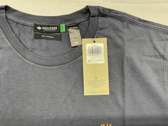 Dockers Mens T Shirt Crew Neck Slim Fit Oraganic Size XL Navy Blue New With Tags