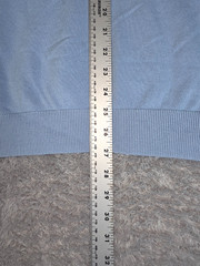 PJ PAUL JONES Mens Knitted T-Shirt Ribbed Cuff Crew Light Academia Blue 2XL