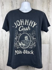 Johnny Cash The Man In Black Distressed T-Shirt Large (21”x28”)