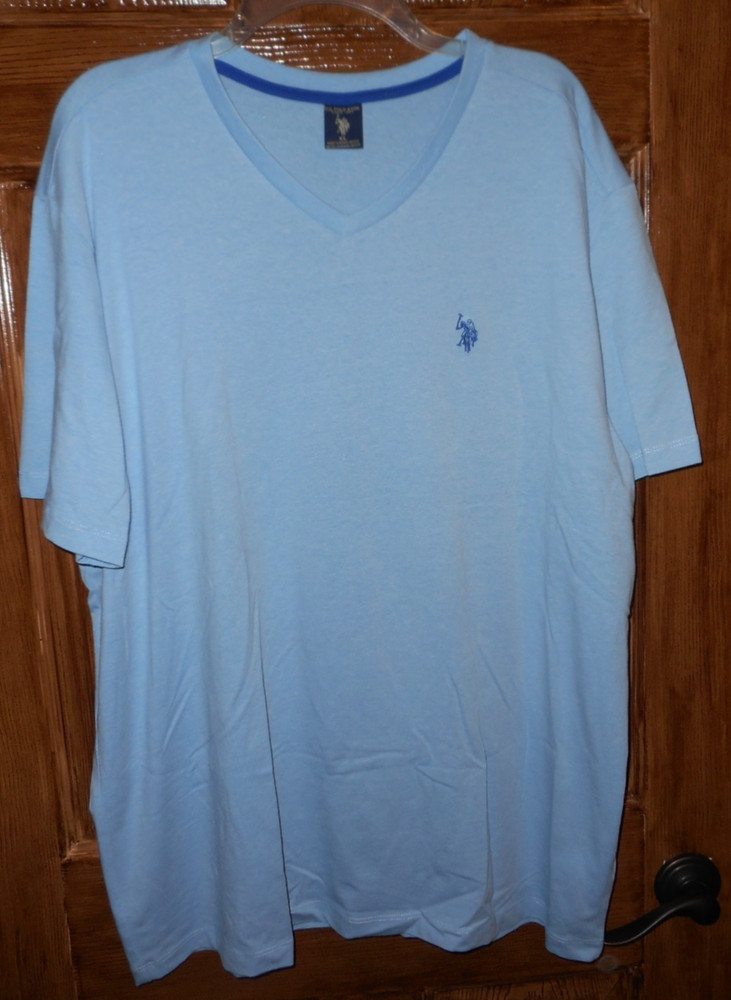 US Polo Assn Stretch Men’s Short Sleeve Tri-Blend Lt Blue T-Shirt XL 9882-EUC!
