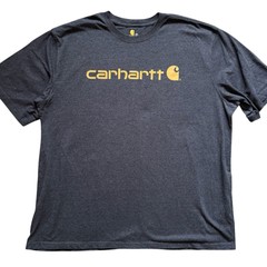 Carhartt Men’s Shirt 3XL Dark Grey Yellow Logo Short Sleeve T-Shirt