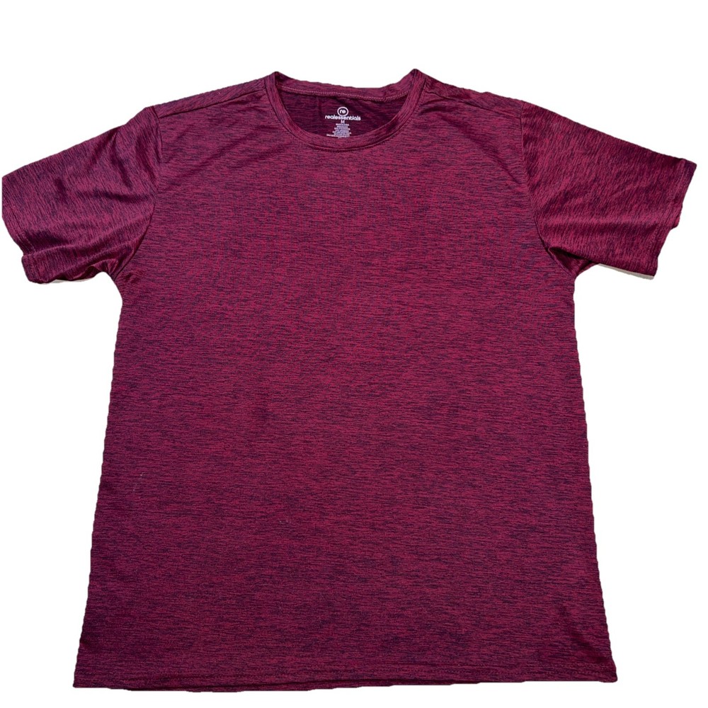 Real Essentials Men’s Active T-Shirt Burgundy Heather Short Sleeve Size Large