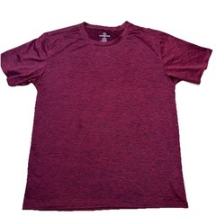 Real Essentials Men’s Active T-Shirt Burgundy Heather Short Sleeve Size Large