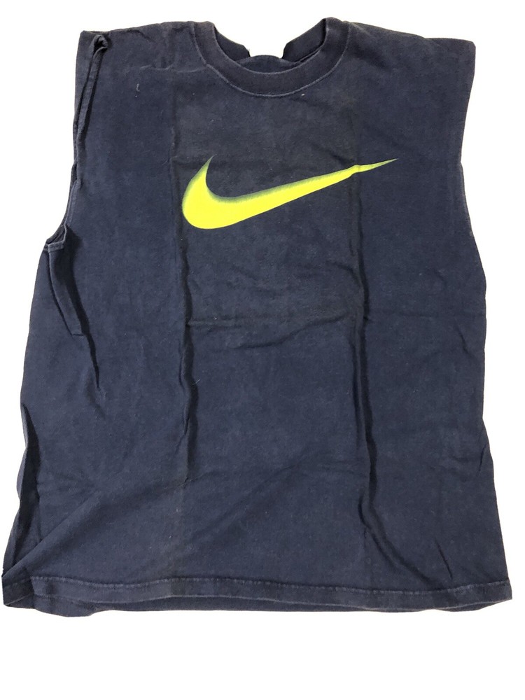 Vintage Nike Sleveless T Shirt Blue Large