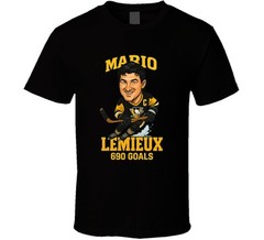 Mario Lemieux 690 Goals Sports Caricature T Shirt