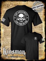 2nd Amendment Live Free or Die Skull & Pistols 2-Sided T-Shirt USA