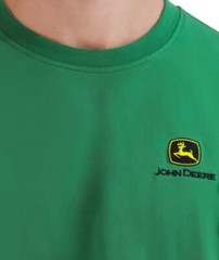 John Deere Men’s Short Sleeve Crew Neck Cotton Logo T-Shirt, JD Green, Size M..