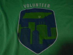 FC6 Viewsport Neon lime green Little Debbie Ironman Volunteer Shirt Sz Lg