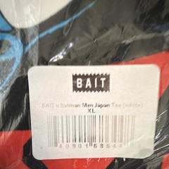 Bait X Batman Mens White Graphic Short Sleeve T Shirt DC Comics Size XL