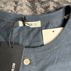 Men’s Buck Mason Henley Long Sleeve Cotton Size XL Blue NWT