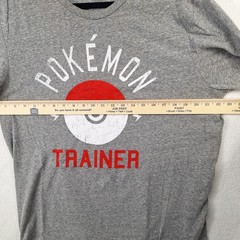 Pokémon Trainer Mens T-Shirt Pokemon Shirt Gray Color-Poke Ball Logo Size XL