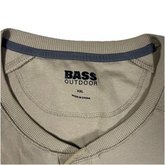 Bass Outdoor Shirt Mens 2XL Green Henley Performance Thermal Hiking Camping