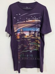 Marc Ecko Cut & Sew Men’s L Purple City Graphic Print Crew Neck Cotton T-Shirt