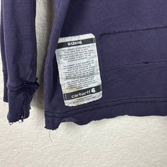 Carhartt FR Flame Resistant Long Sleeve Pocket T-Shirt Navy Blue Distressed Mens