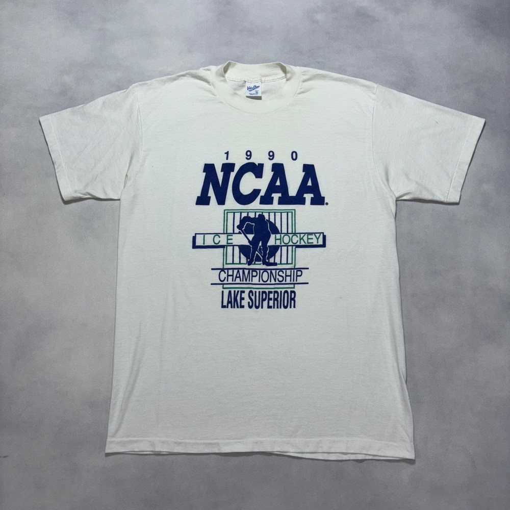 Vintage 90s NCAA Hockey Championship T-Shirt XL Lake Superior LSSU Single Stitch