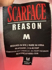 Scarface Reason Soccer Jersey Shirt Mens M Red Black Striped Slim Fit Collared