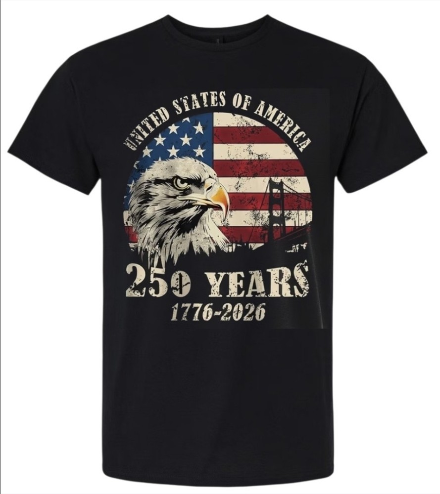 250 Years of Freedom T-shirt Men’s or Youth Small to 5X-Large Black Style 4
