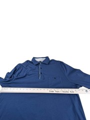 Left Coast Tee Mens Blue Long Sleeve Henley Shirt Cotton Casual XL