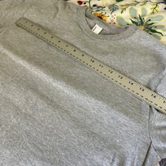 American Apparel Long Sleeve T-Shirt Mens Medium Grey Crew Neck Basic Cotton