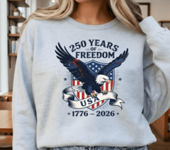 250 Years of Freedom 1776 2026 Patriotic Unisex Tshirt