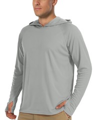 Men’s UPF50+ Hoodie Shirts Fishing Hiking Sun Shirts Quick Dry Workout T-Shirts