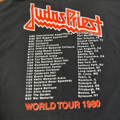 Vintage Judas Priest BRITISH STEEL 1980 World Tour T-Shirt XL Black Delta