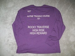 Arizona Jean T-Shirt Mens Long Sleeve High Rise High Reward Tee 2 sided Purple