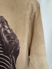 Vintage Travis Scott Graphic T Shirt Beige Cyber Skeleton Back Print Tee Size:L