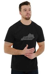 Kentucky Map Shape Vacation KY Pride Gift Adult Short Sleeve Crewneck Tee