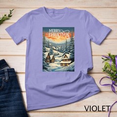 Christmas Church in the Mountains A Peaceful Scene #2 Funny Unisex T-shirt
