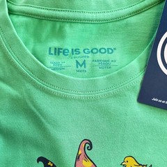 Life Is Good SS Shirt Crusher Tee EASTER GNOMES Egg Basket Chest44 Mens M