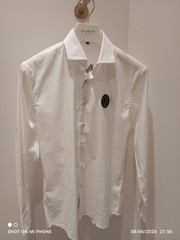 balmain white shirt with Front Logo and printed written on the back