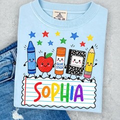 Custom Back To School Shirt Personalized Name Kids First Day of School Tee