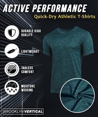 BROOKLYN VERTICAL Men’s 5-Pack V-Neck Quick Dry Moisture Wicking Active…
