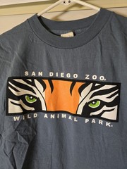 Vintage 90s San Diego Zoo Wild Animal Park Graphic Shirt Large Murano Box Logo