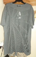 COOFANDY DARK GRAY FRONT ALL OVER CUT OUT CREW NECK T-SHIRT NWT XXL