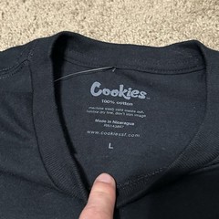 Cookies ® Black T-Shirt With Multi Colored Logo Size L 🍪