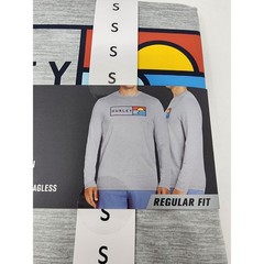 Hurley Mens Long Sleeve UV Tee Athletic Gray Poly Blend Size Small