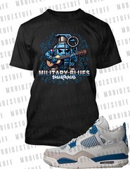 Graphic Grenade Pro Club Shaka Tee to Match J4 Military Blue Sneakerhead Tshirt