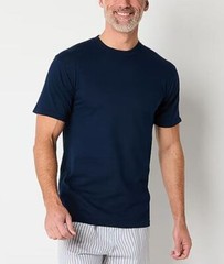 Stafford 3-Pack Men’s 100% Cotton Heavy Weight Crew-Neck T-Shirt Navy Blue White