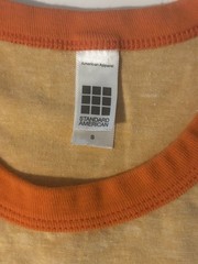 Lot Of 2 American Apparel Ringer Neck T Shirt Single Stitch Adult Small Slim Fit
