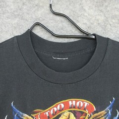 VTG Wild Side Shirt Mens Medium Black Too Hot Pin Up Wings Biker Motor 90s Y2K