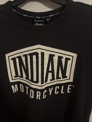 Vintage Indian Motorcycle Front Logo Print 100% Cotton Mens Large Streetwear
