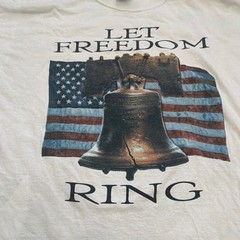 Vintage M&O Knits Heavyweight Preshrunk XL White Crewneck “Let Freedom Ring”