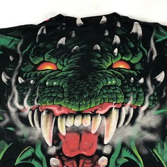 Liquid Blue Double Sided AOP Red Dragon Green XL 1996 Single Stitch Shirt VTG