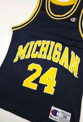 Vintage 90s University Michigan Wolverines Champion Basketball 24 Jersey USA 36