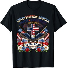 Vintage Faith Freedom 250 Years 1776 2026 Independence USA T-Shirt